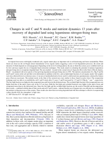 Changes in soil C and N stocks and nutrient dynamics 13 years after