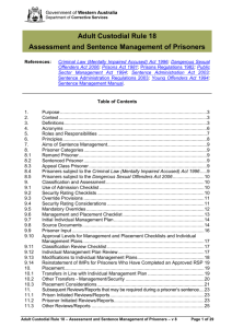 Adult Custodial Rule 18 - Department of Corrective Services