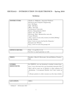EECE2412— INTRODUCTION TO ELECTRONICS— Spring 2016