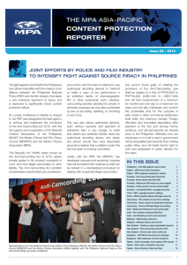 The MPA AsiA-PAcific CONTENT PROTECTION REPORTER