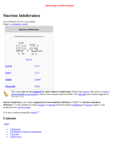 Sucrose intolerance