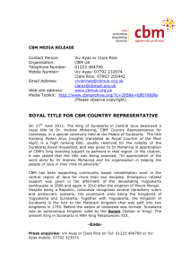 "Royal title for CBM country representative" press release