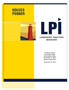 sample report for the Leadership Practices Inventory