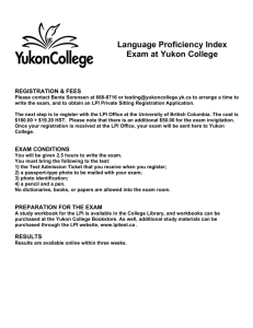 Language Proficiency Index Exam at Yukon College