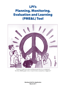 LPI's Planning, Monitoring, Evaluation and Learning (PME&L) Tool