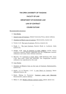 OLW 103 Law of Contract - The Open University of Tanzania