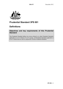 Prudential Standard 3PS 001 Definitions