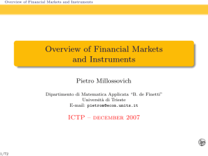 Overview of Financial Markets and Instruments