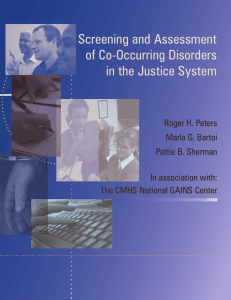 Screening and Assessment of Co-Occurring Disorders in the Justice