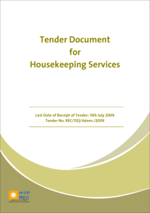 Tender Document for Housekeeping Services