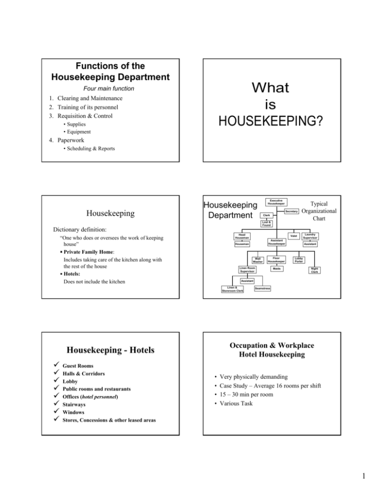 research paper on housekeeping department