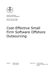 Cost-effective Small Firm Offshore IT Outsourcing