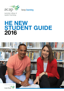 he new student guide 2016 - Australian College of Applied Psychology
