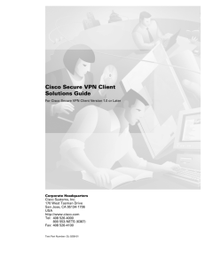 Cisco Secure VPN Client Solutions Guide