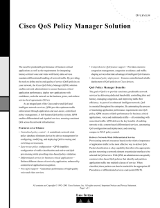 Cisco QoS Policy Manager Solution