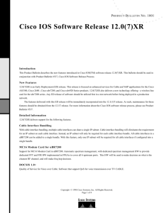 Cisco IOS Software Release 12.0(7)XR