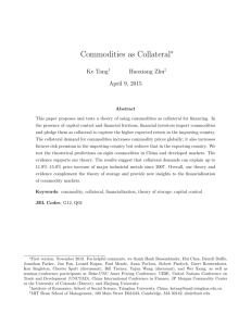 Commodities as Collateral - University of Michigan's Ross School of