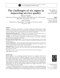 The challenges of six sigma in improving service quality