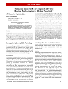 Telepsychiatry and Related Technologies in Clinical Psychiatry