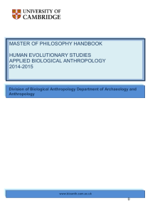 Biological Anthropology - University of Cambridge