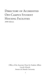 Directory of Accredited Off-Campus Student Housing Facilities