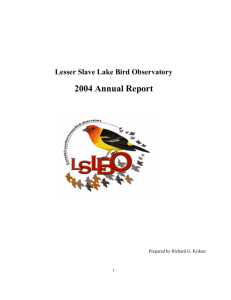 2004 Annual Report - Lesser Slave Lake Bird Observatory