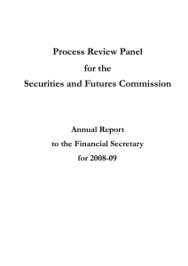 Process Review Panel for the Securities and Futures Commission
