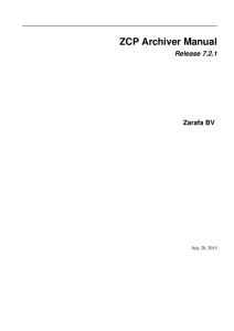 ZCP Archiver Manual - Zarafa