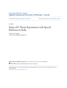 Status of E-Theses Repositories with Special Reference to India