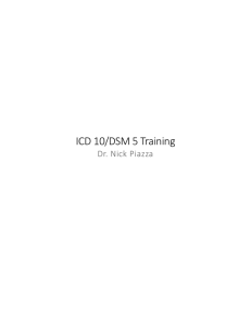 ICD 10/DSM 5 Training