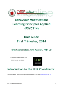 Behaviour Modification: Learning Principles Applied