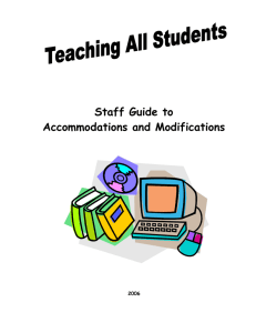 Staff Guide to Accommodations and Modifications