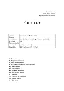 Analyzed Company SHISEIDO Company, Limited Security Code
