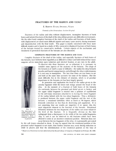 FRACTURES OF THE RADIUS AND ULNA* and dissatisfaction with