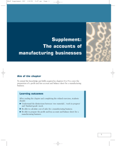 The accounts of manufacturing businesses