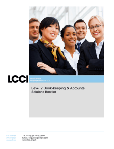 Level 2 Book-keeping and Accounts - LCCI International Qualifications