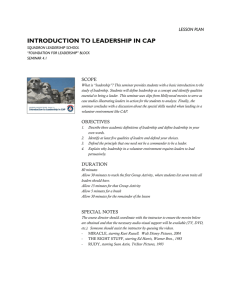 introduction to leadership in cap