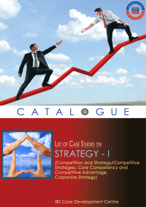 Case Studies on Strategy - Case Catalogue I