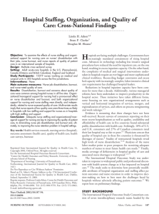 Hospital Staffing, Organization, and Quality of Care