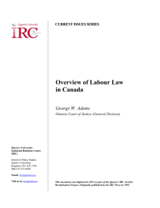 Overview of Labour Law in Canada