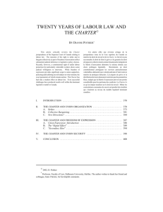 Twenty Years of Labour Law and the Charter - ESCR-Net