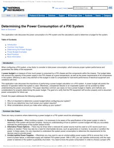 Determining the Power Consumption of a PXI System