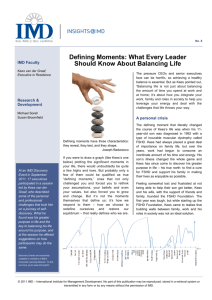 Defining Moments: What Every Leader Should Know About