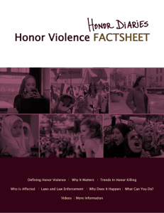 Honor Violence FACTSHEET