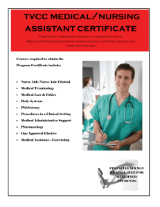 tvcc medical/nursing assistant certificate