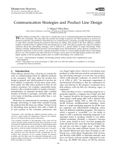 Communication Strategies and Product Line Design