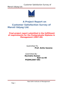 A Project Report on Customer Satisfaction Survey of Maruti