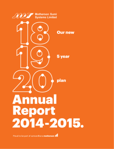 Annual Report 2014 - 2015. - Samvardhana Motherson Group
