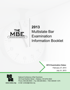 2013 Multistate Bar Examination Information Booklet
