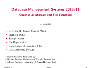 Database Management Systems 2010/11 [1ex] -